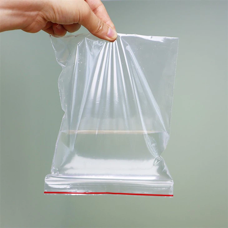 Transparent anti-leak zipper self-sealing plastic bag